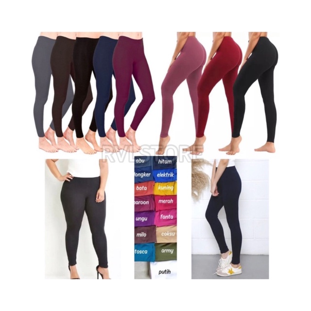 Legging Panjang Spandex Premium Std &amp; Jumbo