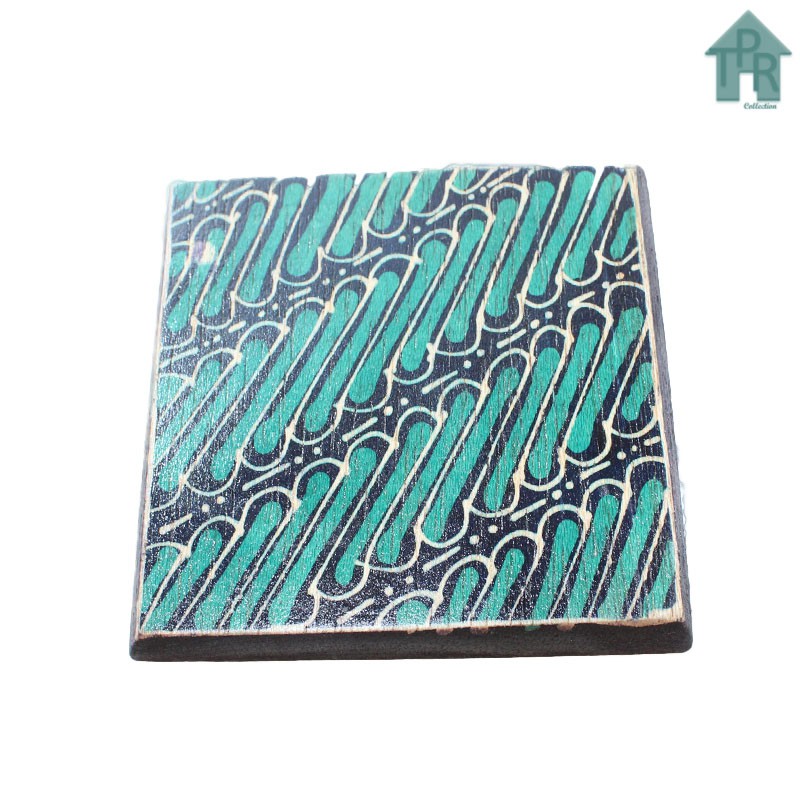 Coaster Kayu Batik / Tatakan Kotak 9x9cm - 6pcs.