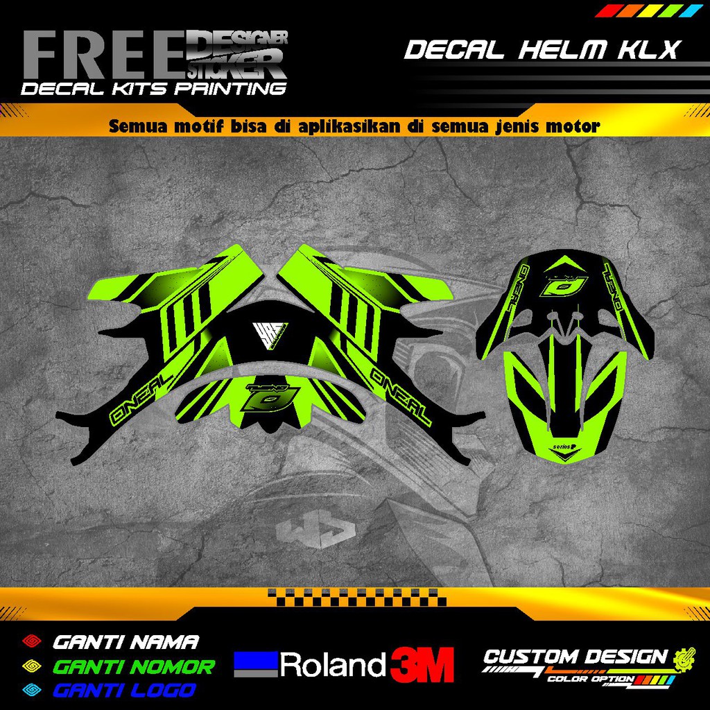 Decal Stiker Helm Kawasaki KLX 150 WS02