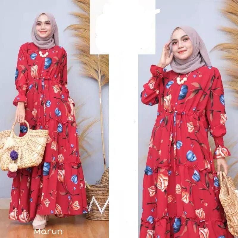 Dress Ellena Gamis Katun Monalisa Fhasion Wanita
