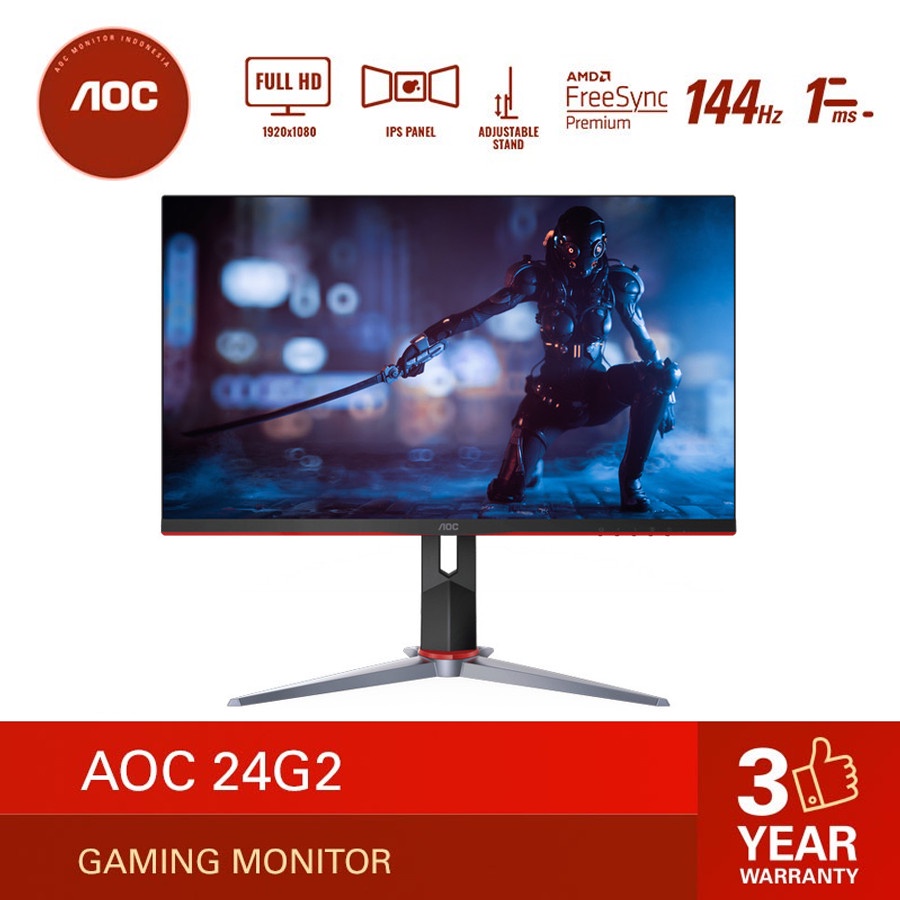 Monitor LED AOC 24G2 IPS 24inch 144hz 1ms HDR 1080P Freesync