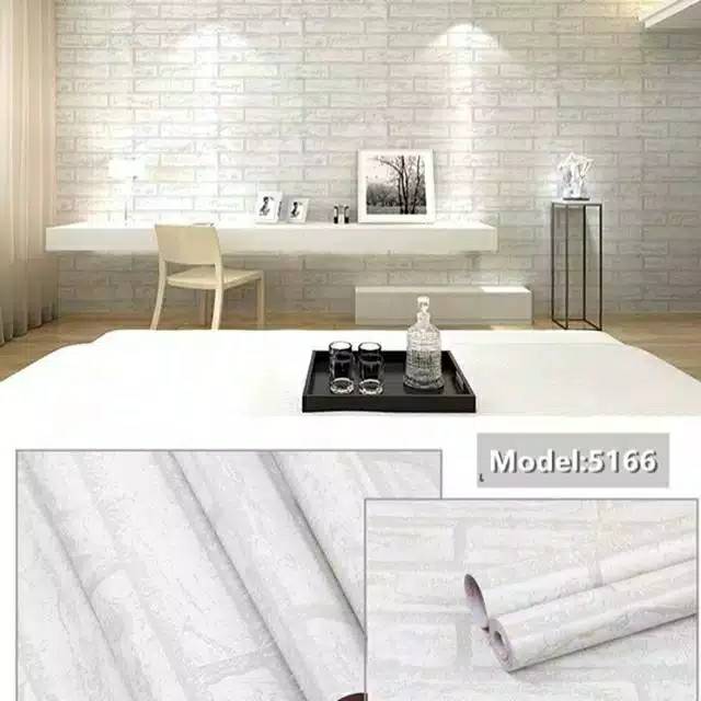 Wallpaper dinding motif bata 3D