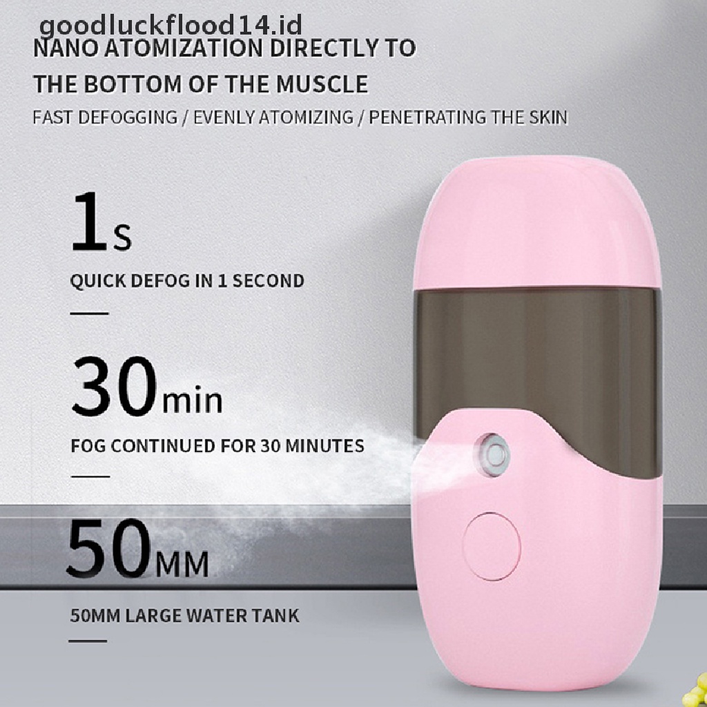 [OOID] 50ML Mist Sprayer Face Steamer Mini Nano Spray Facial Humidifier Moisturizing ID