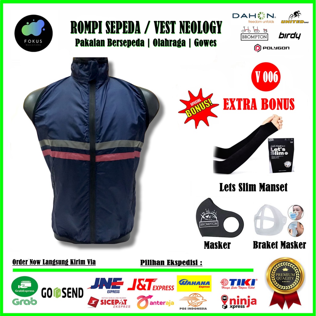 Rompi Sepeda Lipat Jaket Olahraga Windbreaker Unisex - V006