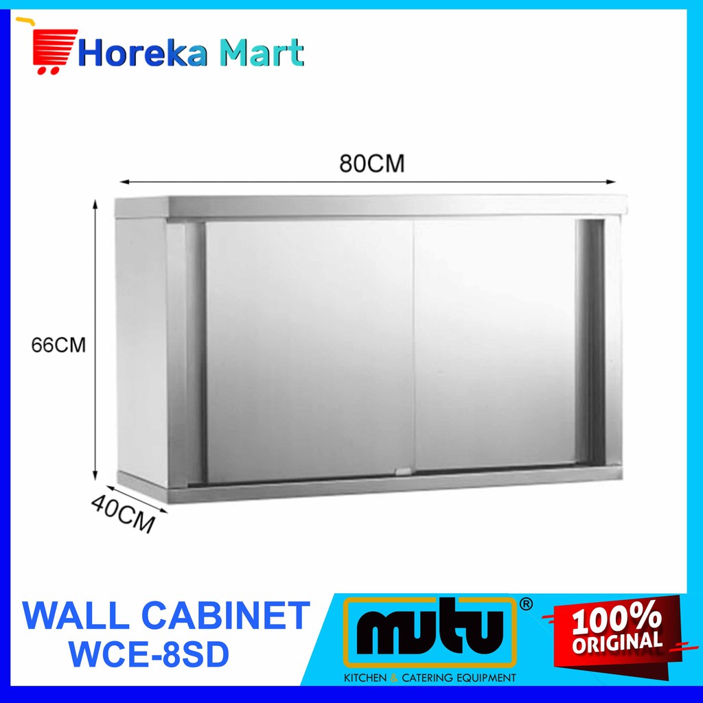 Rak Dapur Gantung Stainless Lemari Piring Dinding Restoran 2 Pintu Geser Mutu WCE8SD