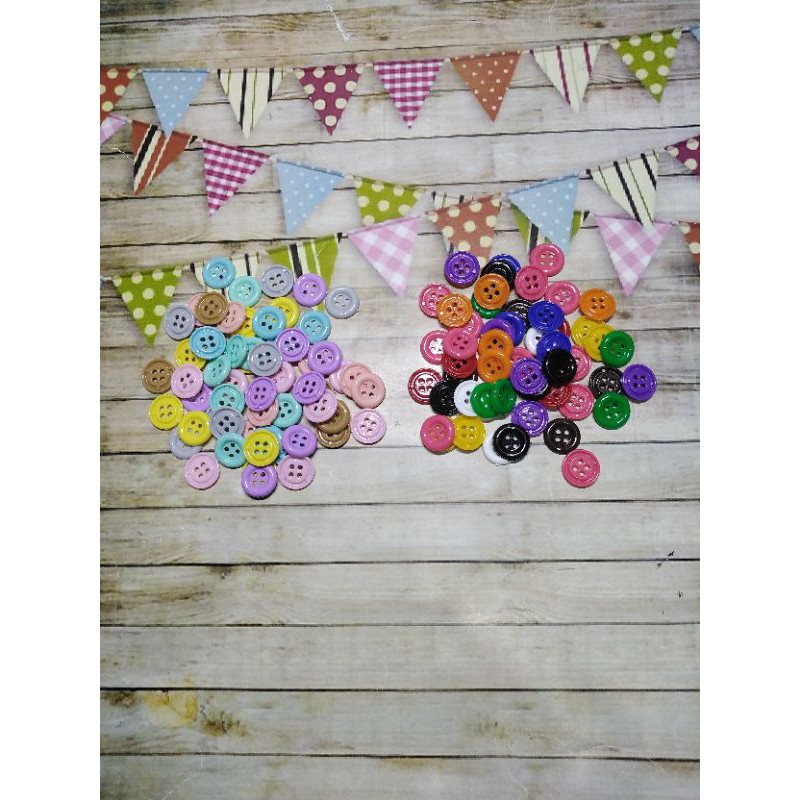 kancing plastik imut 15mm konektor masker mix warna 100 pcs dan 1 warna 1 gross