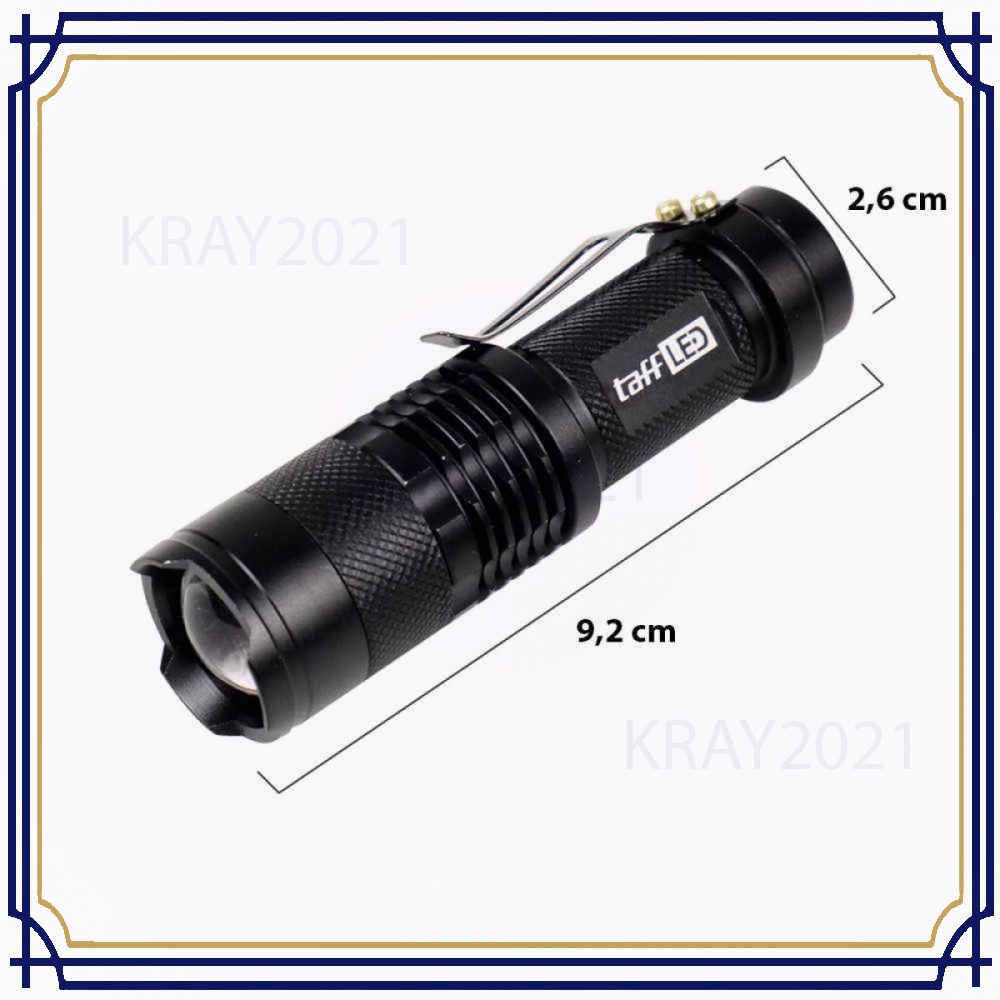 TaffLED Senter LED 395nm UV + Baterai + Charger + Box Pocketman P1