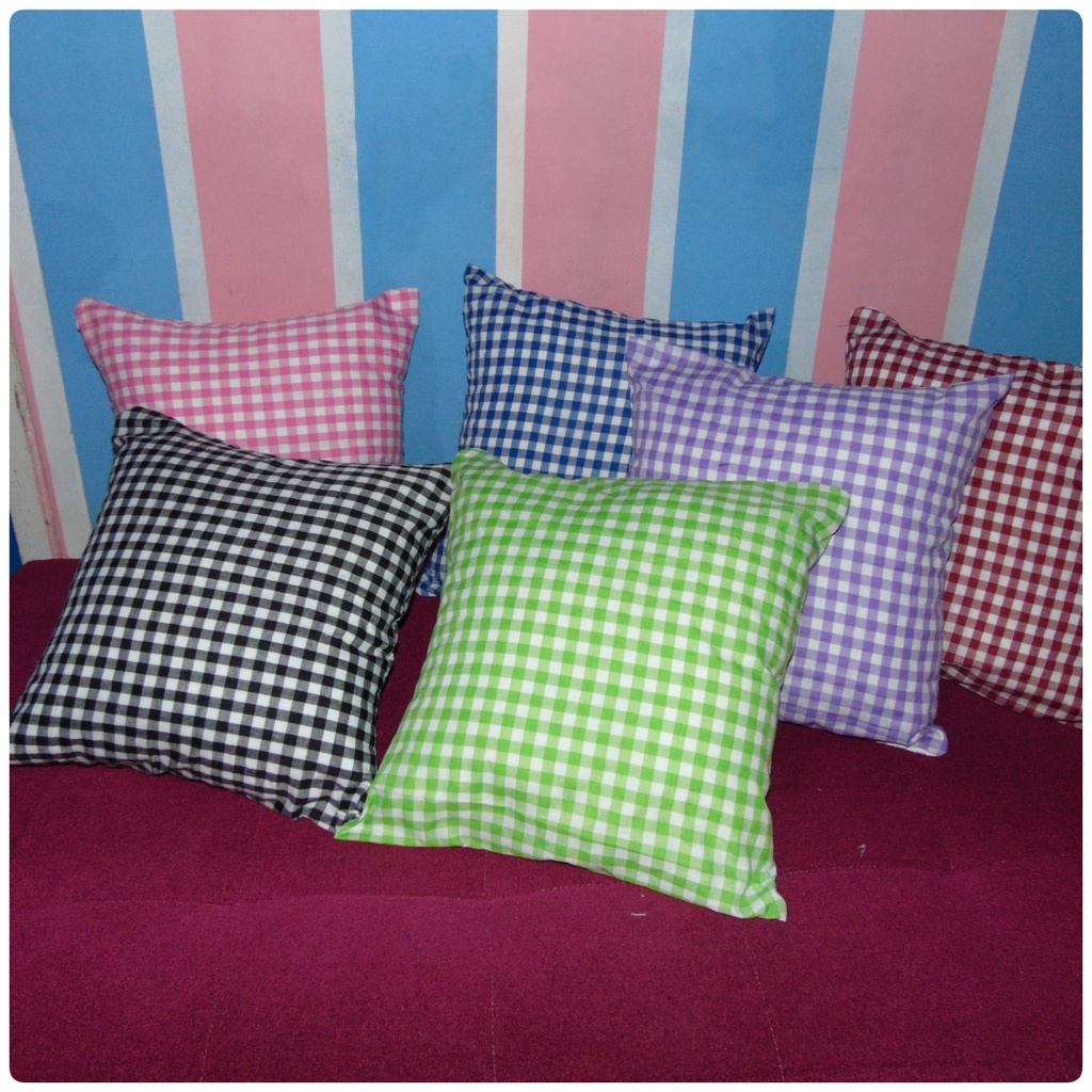 SARUNG BANTAL SOFA / SOPA Motif Kotak-kotak SIZE 45x45 cm Cantik Estetik Kekinian Gaya Korea Katun dari Ismi Store