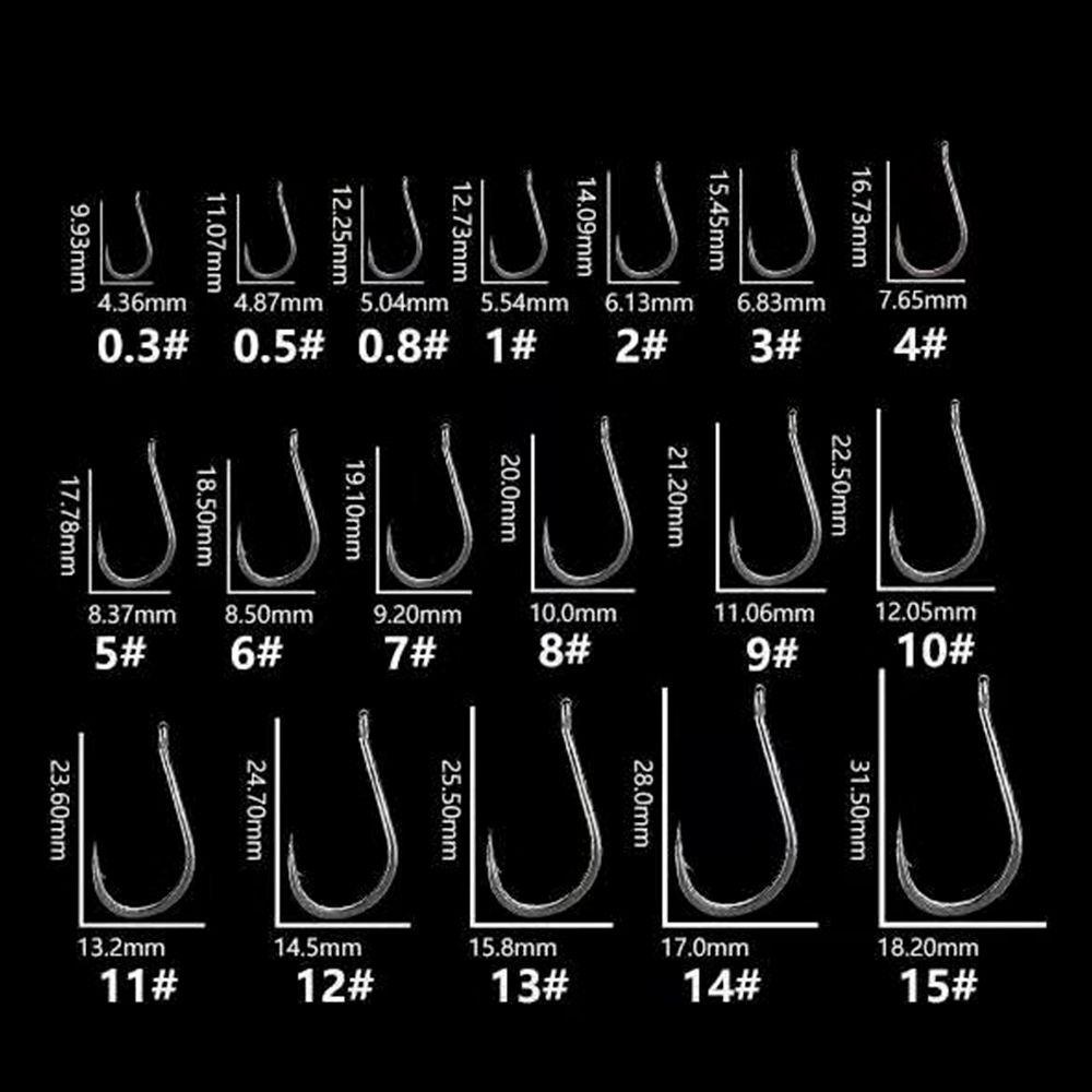 TOP 500pcs Pengait Pancing2# 3# 4# 5# 6# Hook Berduri Jig Kepala Engkol Offshore Angling