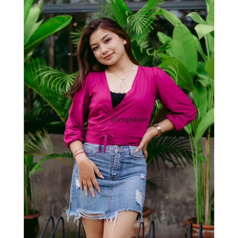 WRAP TOP CARDI BAHAN RAYON/ WRAP CARDY OUTER