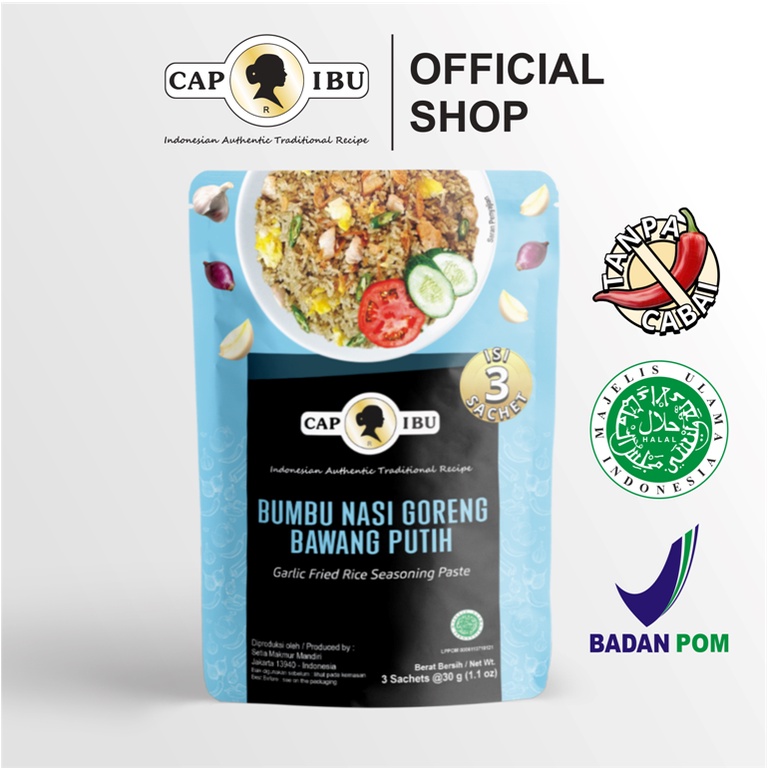 CAP IBU Bumbu Nasi Goreng Bawang Putih Pouch Sachet 40g x 3 pcs