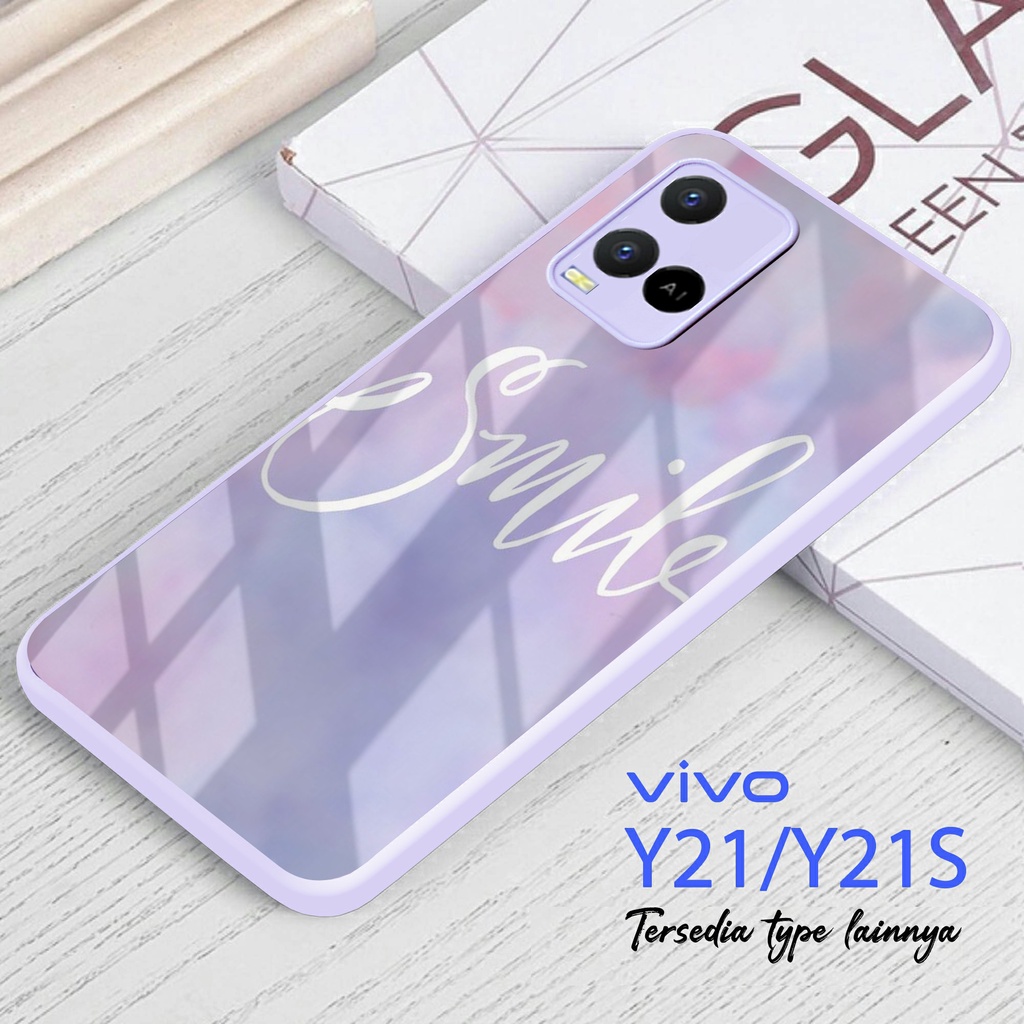 Softcase Glass Macaron Lilac | L17 | for VIVO Vivo Y12/y11/y17 Y15 s Y20/y20s/y12s Y21/ y21s 2021 Y9