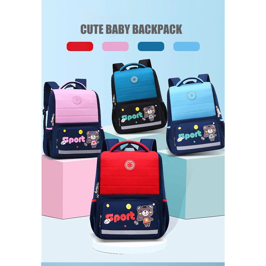 Tas Sekolah Sport Anak Perempuan Laki2 Murah TK, SD, SMP Model Style Korean Tas Ransel Sport Anak