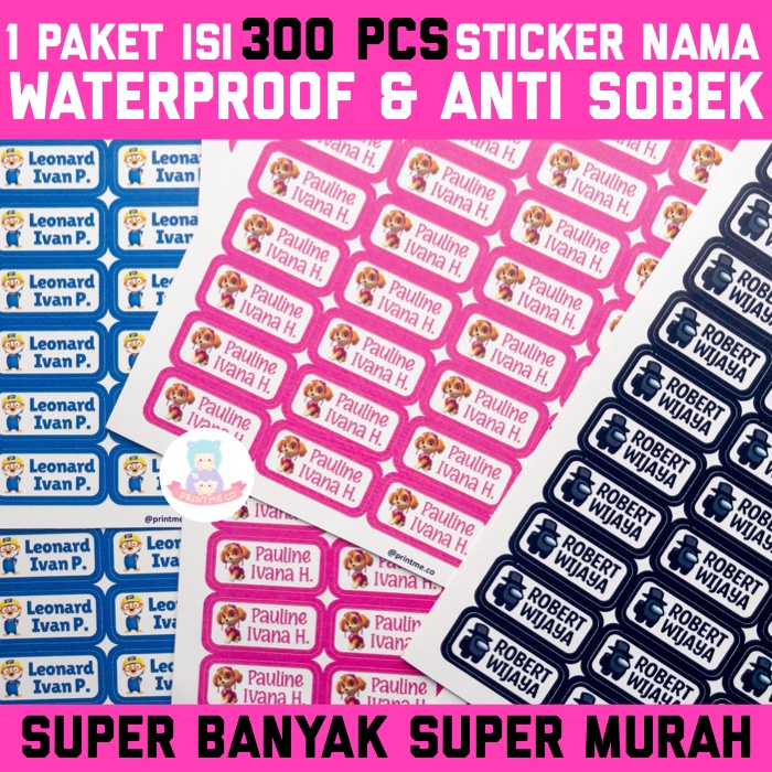 

Sticker Nama Reguler WATERPROOF ANTI SOBEK 300 pcs (BACA DESKRIPSI SEBELUM PESAN)