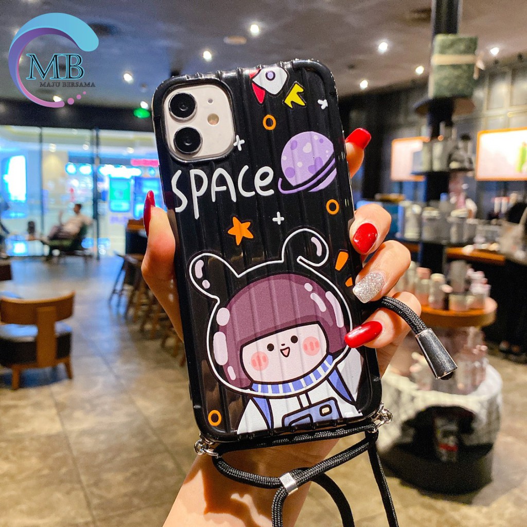 SS151 CASE Slingcase Lanyard SPACE Oppo F1s A59 A3s A5s A7 A11k A12 A5 A9 A31 A8 2020 MB1032