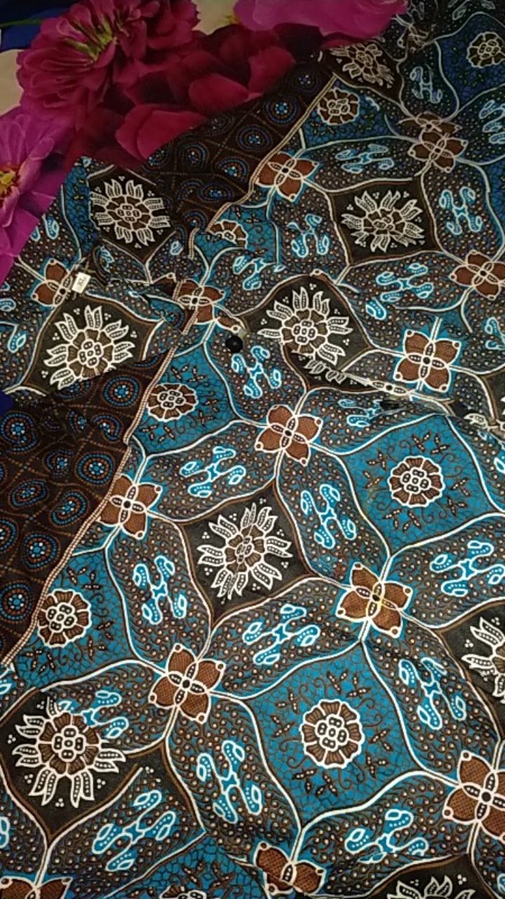 Kemeja Batik Pendek Hem Sogan Halus Original Seno Sakti Kobis Megamendung Gunungan Kipas