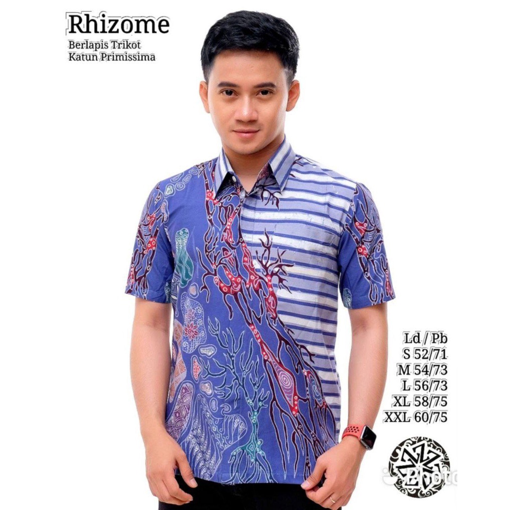 Hem Batik Tulis Pria Motif Rhizome