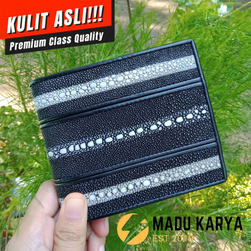 dompet kulit ikan pari asli pria wanita model triple duri garansi kulit asli sangat berkelas