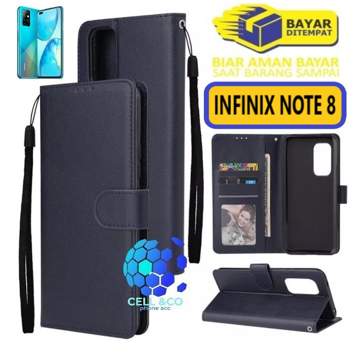 Flip cover INFINIX NOTE 8 Flip case buka tutup kesing hp casing flip case Premium leather wallet