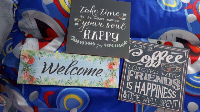 Hiasan Dinding Poster Kayu Cafe Coffee 20x20cm Minimalis Shabby Chic Dekorasi Rumah Walldecor