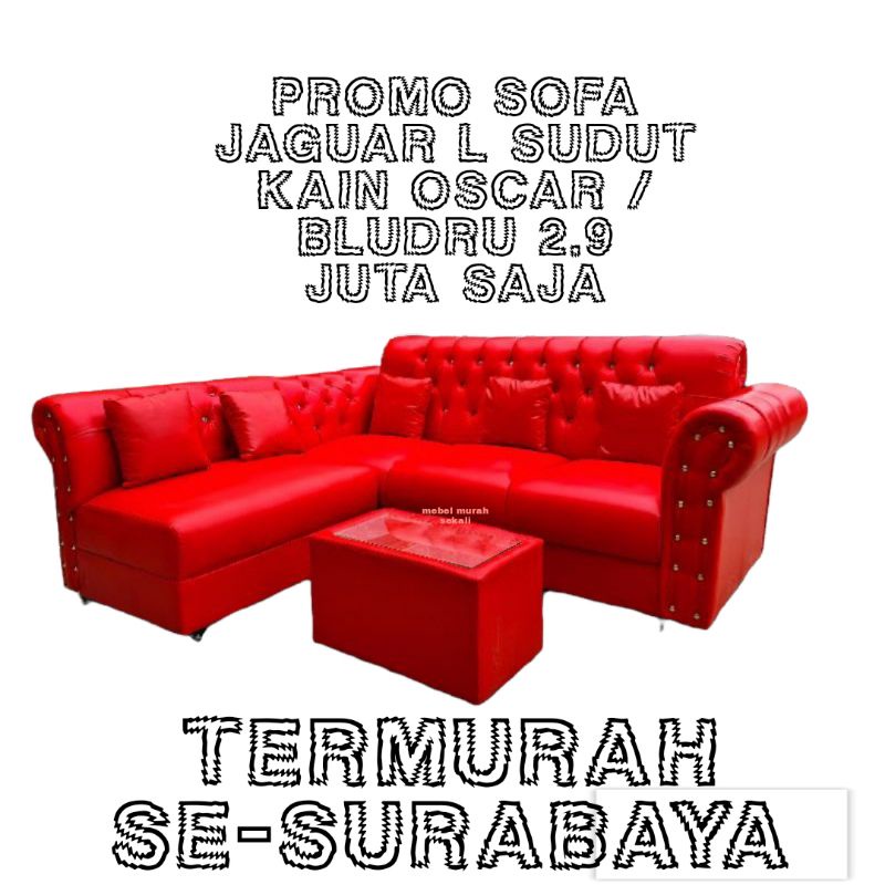 (PROMO) Sofa Jaguar L sudut / Sofa sudut L / Sofa Minimalis Murah + MEJA