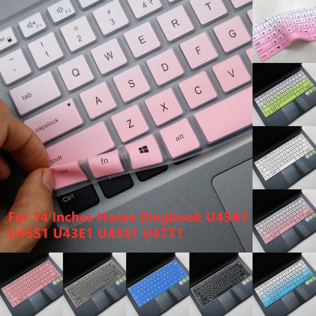 For 14 Inches Hasee Kingbook U45A1 U45S1 U43E1 U43S1   Soft Ultra-thin Silicone Laptop Keyboard Cover Protector