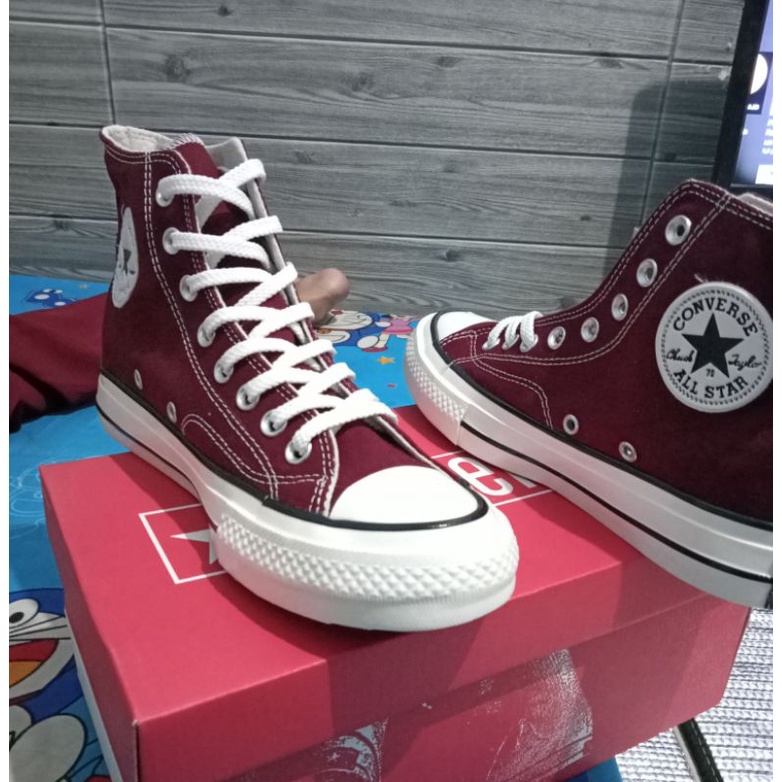 Promo 7.7 Sepatu Converse 70s High Maroon Premium