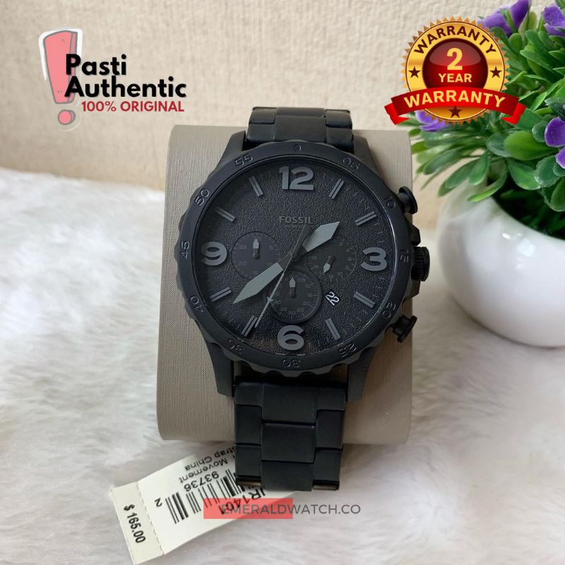 Jam Tangan Pria Nate Chronograph Black Stainless Steel Watch - JR1401