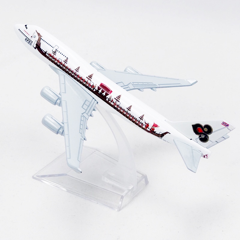 Thai Airways Dragon Boat B747 Pesawat Model Die-cast Metal Boeing747 Pesawat Model Pesawat Mainan 16CM