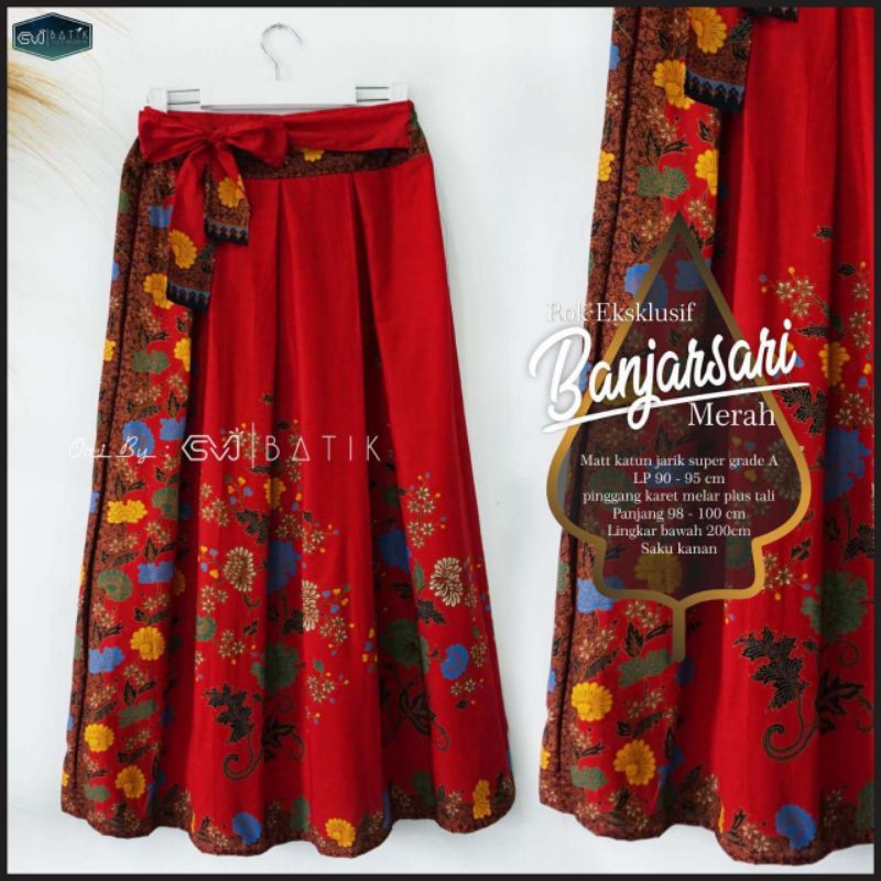 maxi Skirt Rok Batik Panjang Terbaru Klok Payung Klasik Modern