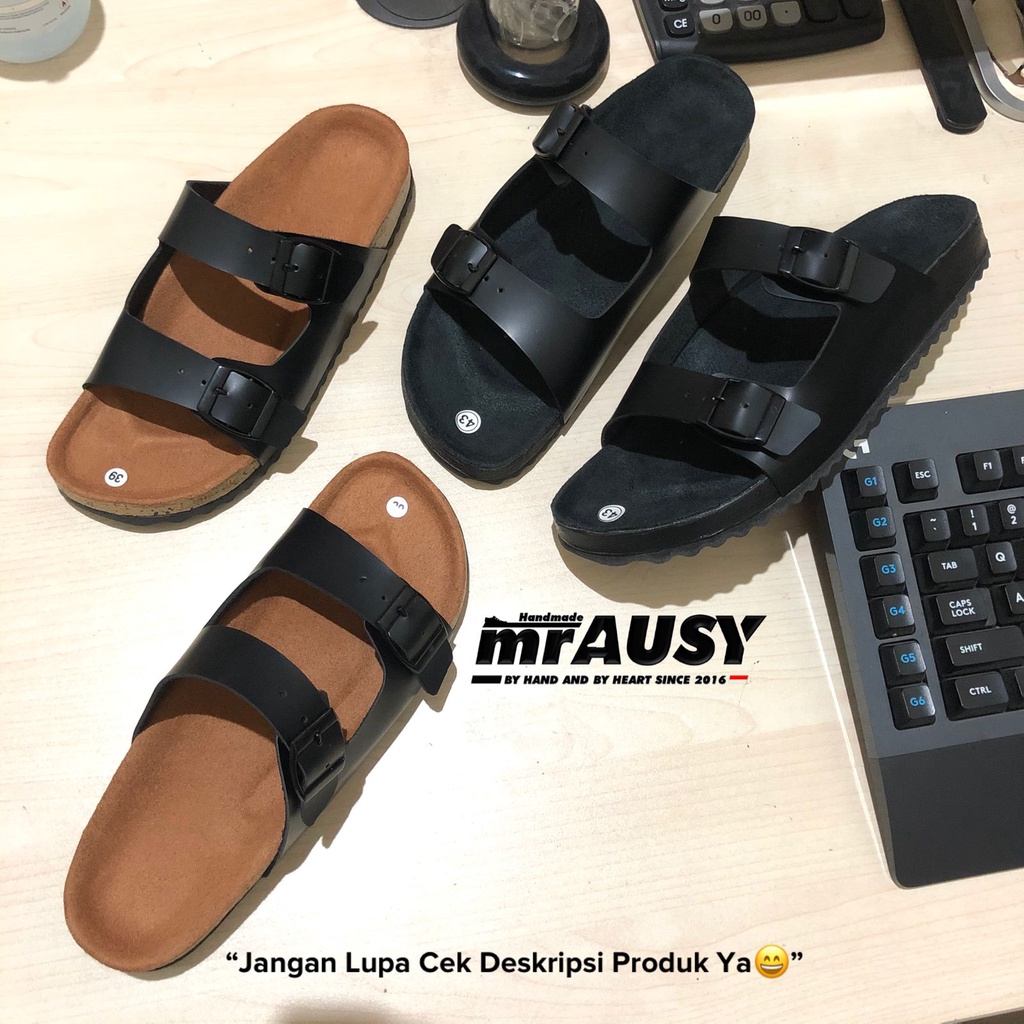 Sandal Wanita Birken Kasual mrAUSY Ringan Strap 2 Gesper 2