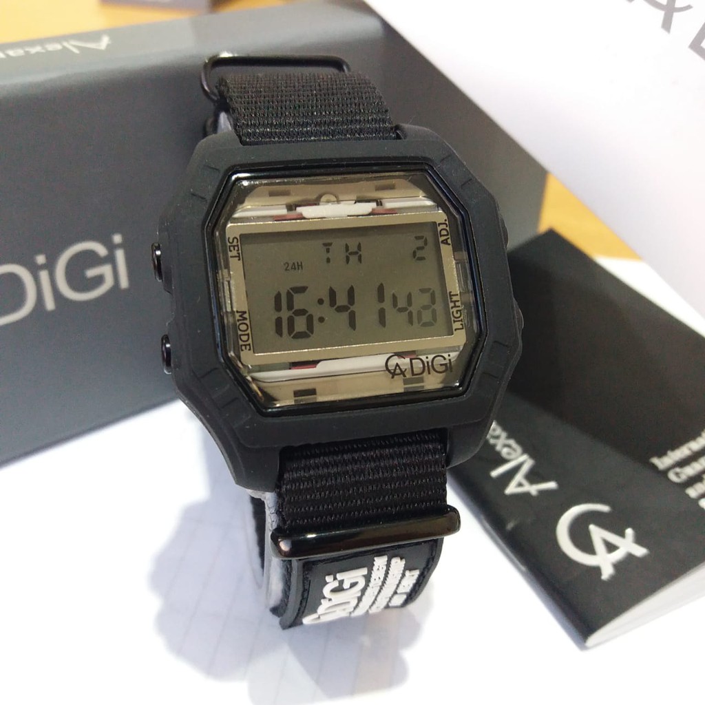 Alexandre Chrustie AC Digital 9224 Hitam - Jam Tangan Pria Original