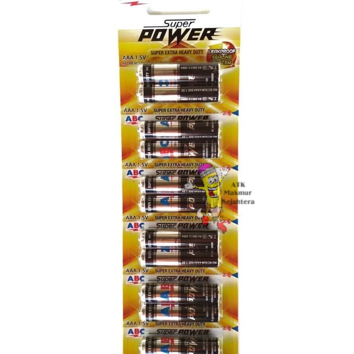 

Batu Batre Baterai ABC Super Power AAA / A3 (2pcs)