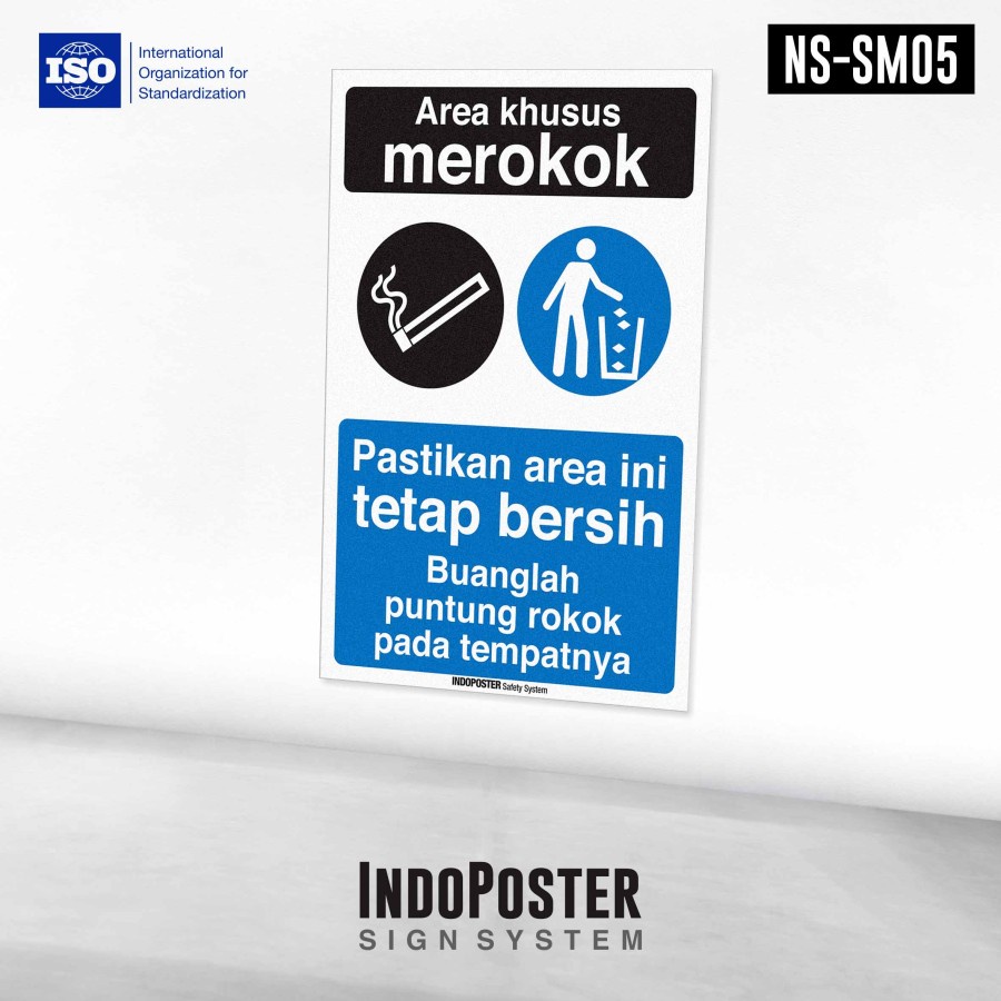 

Stiker K3 Safety Sign Standar ISO Area Khusus Merokok Buang Puntung