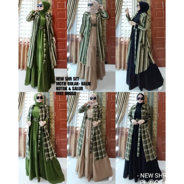 NEW SHR SET LEKMONG & OUTER 1 BAJU 2 MOTIF KATUN MIX CREPE LD106/140 RESLETING DEPAN FREE BROS