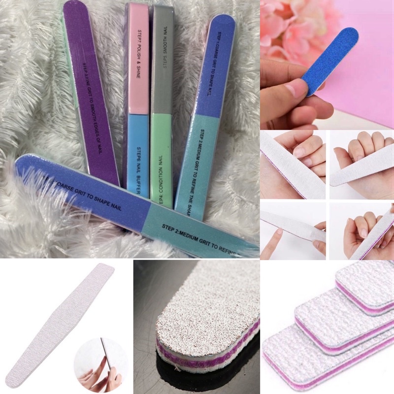 NAIL BUFFER 1 SET 7 STEP KIKIR SMOOTH SHINE || KIKIR KUKU MINI || NAIL FILE (untuk kuku asli or palsu)