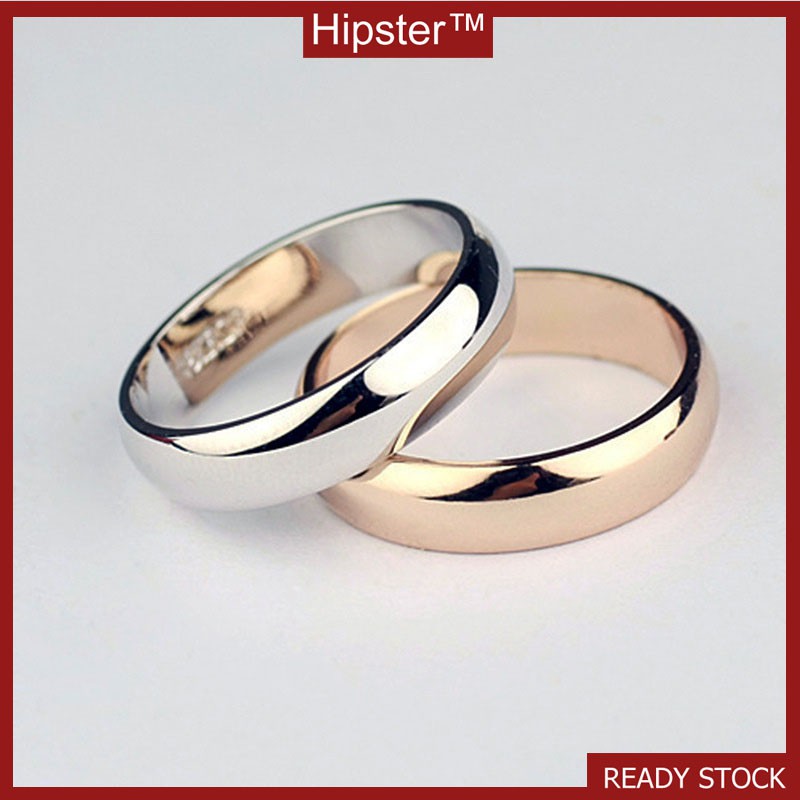 European and American Fashion Minimalist Personality Characteristic 24K Gold Aperture Couple Ring