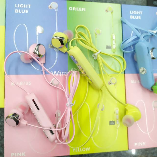 Handsfree Bluetooth Macaron MJ-6706 Headset Warna