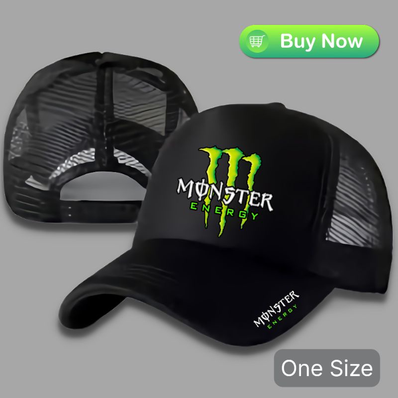REAL PICTURE !!! TOPI JARING PRIA WANITA DESIGN MONSTER ENERGY LOGO FULL DTF PRINTING-4