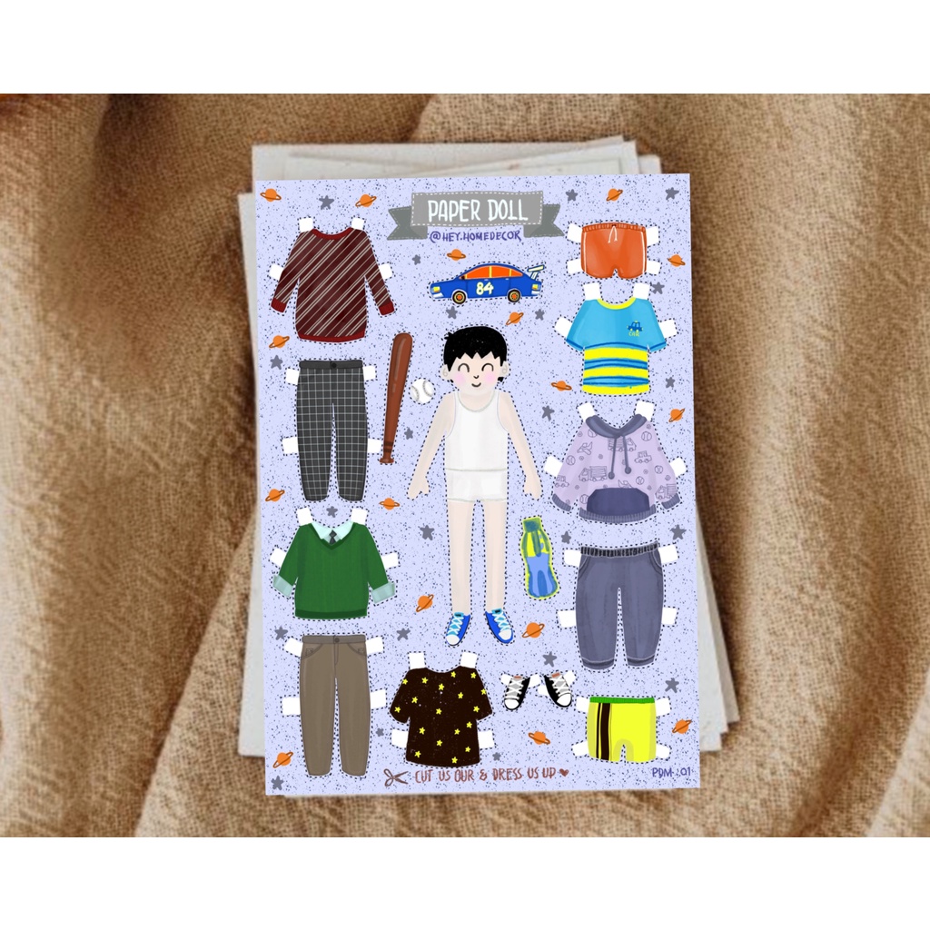 Paper Doll Scandinavian Boy Series - BP - Bongkar Pasang - Bepe bepean - Mainan Kreatif Anak