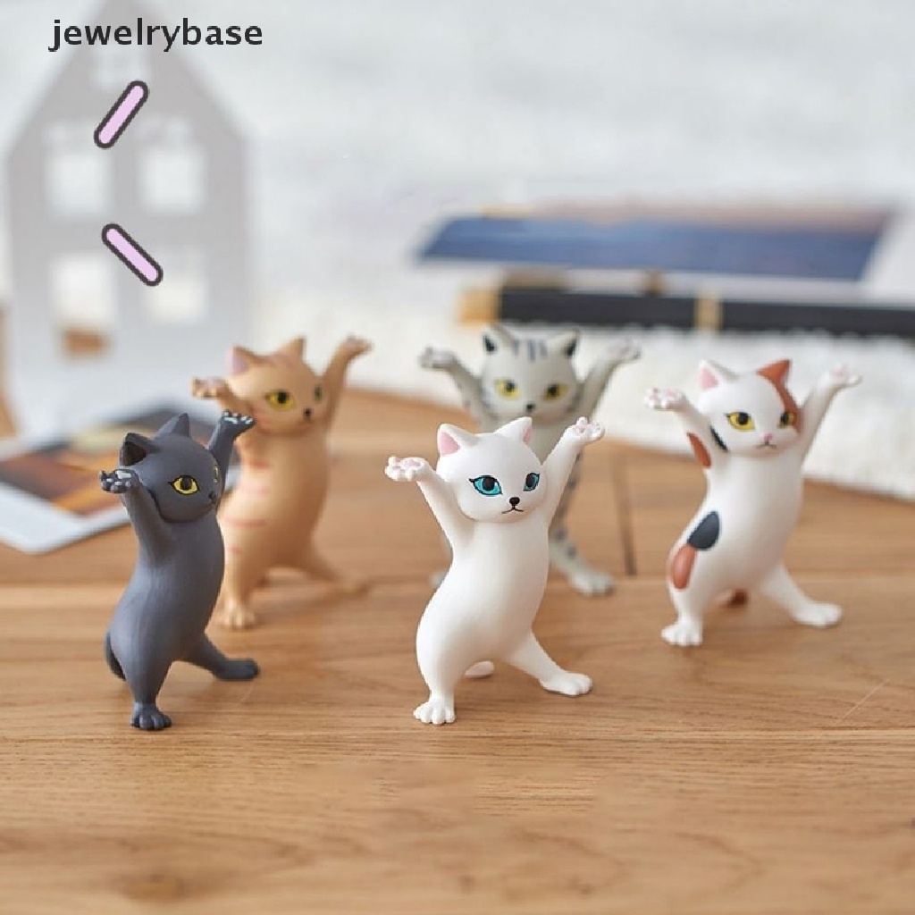 (jewelrybase) Stand holder Pulpen / stationery Desain Kucing Lucu Untuk Meja