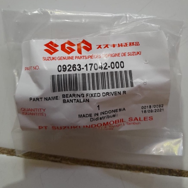 Bearing Pully Laher Pully Suzuki Nex 09263 17042 000