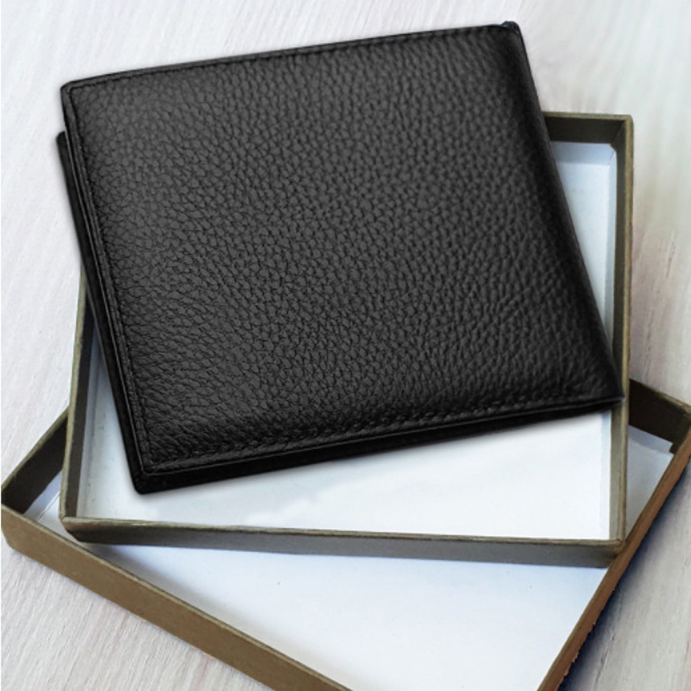 SHOPEE 9.9 SUPER SALE!! Dompet Kulit Lipat Dua Men Wallet Bifold Dompet Pendek Pria dan Wanita Dompet Uang dan Slot Kartu - Bonus Box