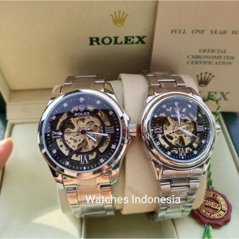 Jam Tangan Coupel Otomatis Terlaris Rantai Automatic Rolex Tanpa Baterai