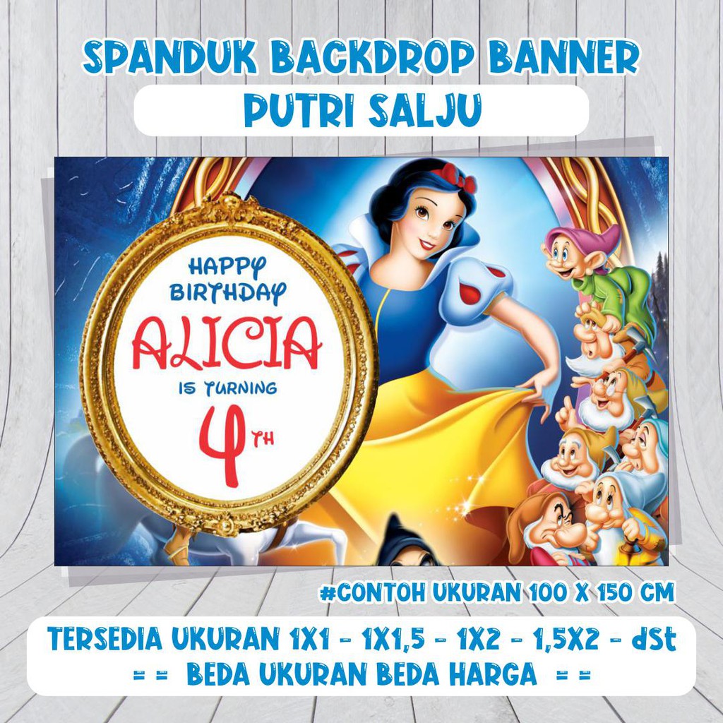 Backdrop Ulang Tahun Princess Snow White