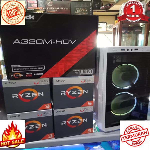 Terlaris Cpu - Pc Rakitan Amd Ryzen 5 2400G Ram 8GB  SSD 120GB  Hdd 1Tb