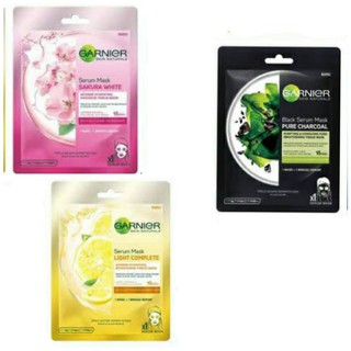  Garnier  Serum Tissue Masker  Wajah Light Complete Sakura 