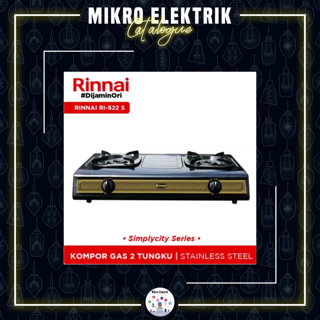 RINNAI Kompor Gas 2 Tungku RI-522 S