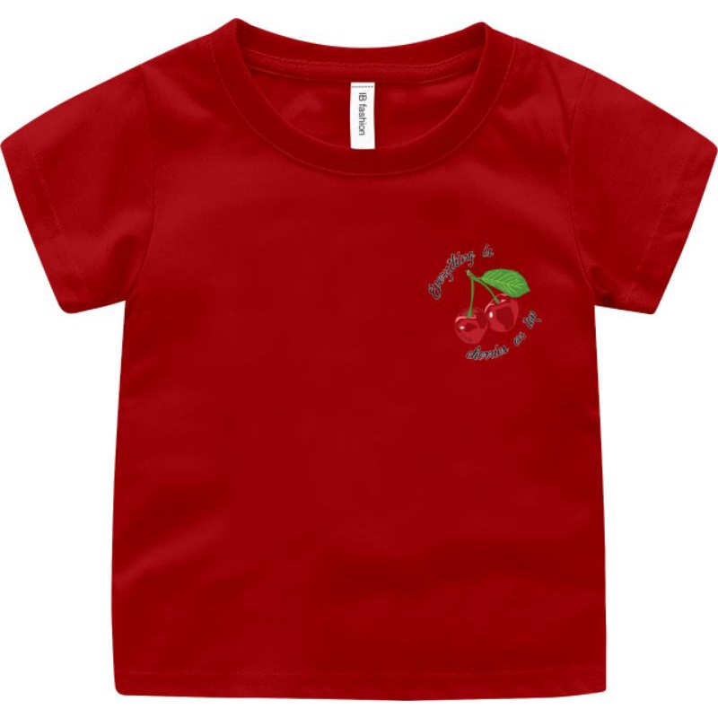 Baju Kaos anak Unisex Anak Laki laki Dan perempuan Cherry Baju Oblong Anak T shirt Ank cewek