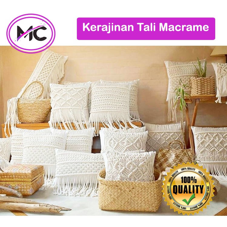 Tali Katun Macrame 2mm 3mm Warna Kualitas Super Tali Tas Sepatu Aksesoris Hiasan Kerajinan Cotton Rope Makrame